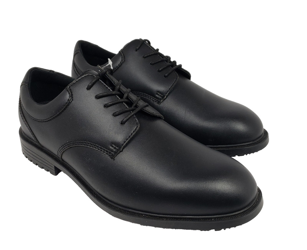 Shoes For Crews Mens Size 10.5 Black Leather Slip Resistant Oxford Shoes JY02-05